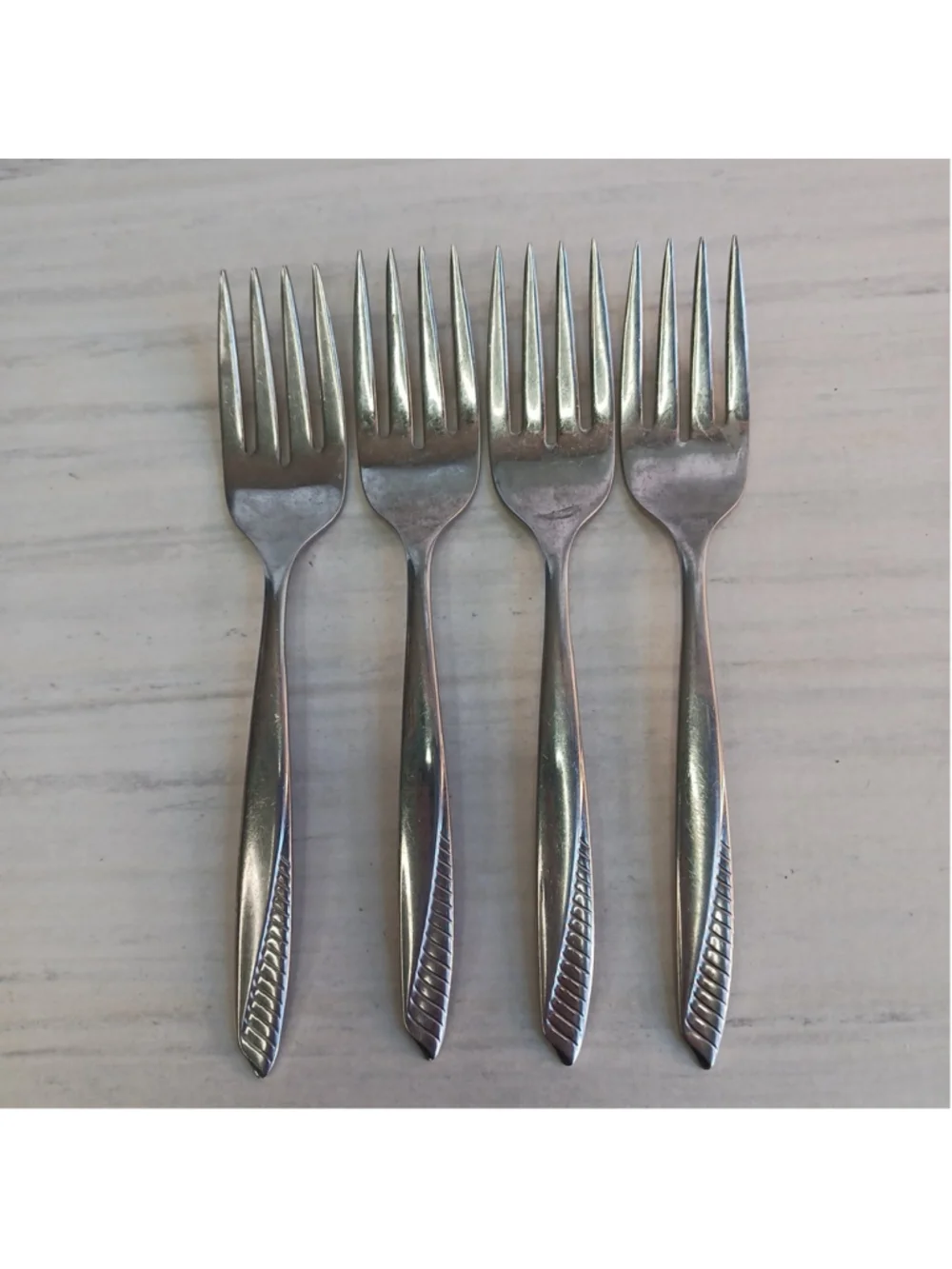Oneida VISTA Wm A Rogers Stainless Flatware Set of 4 Salad Forks 6 1/4